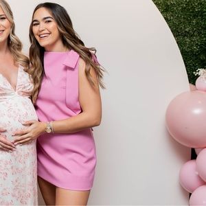 Stunning pink bow mini dress